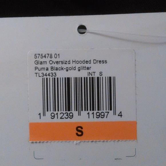 WOMENS PUMA GLAM BLACK&GOLD HOODED OVERSIZES DRESS - Picture 5 of 6